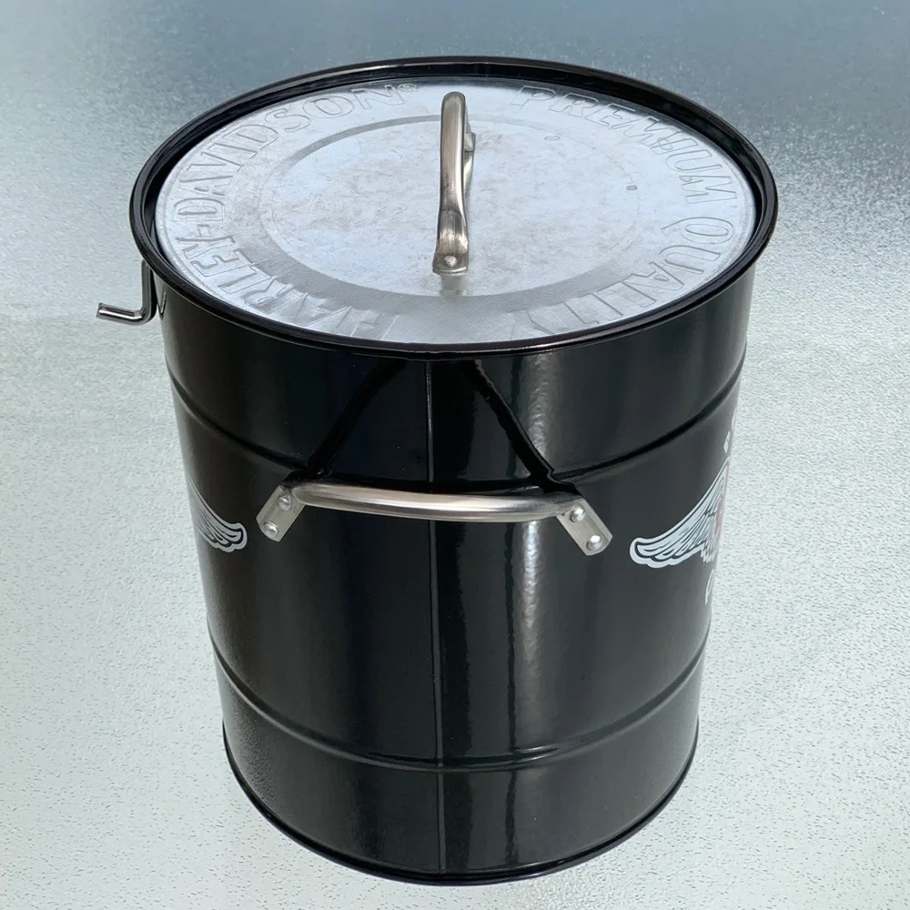 Harley-Davidson Black Winged Bar & Shield Ice Bucket with Silver Scoop